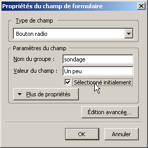 Boutons radio